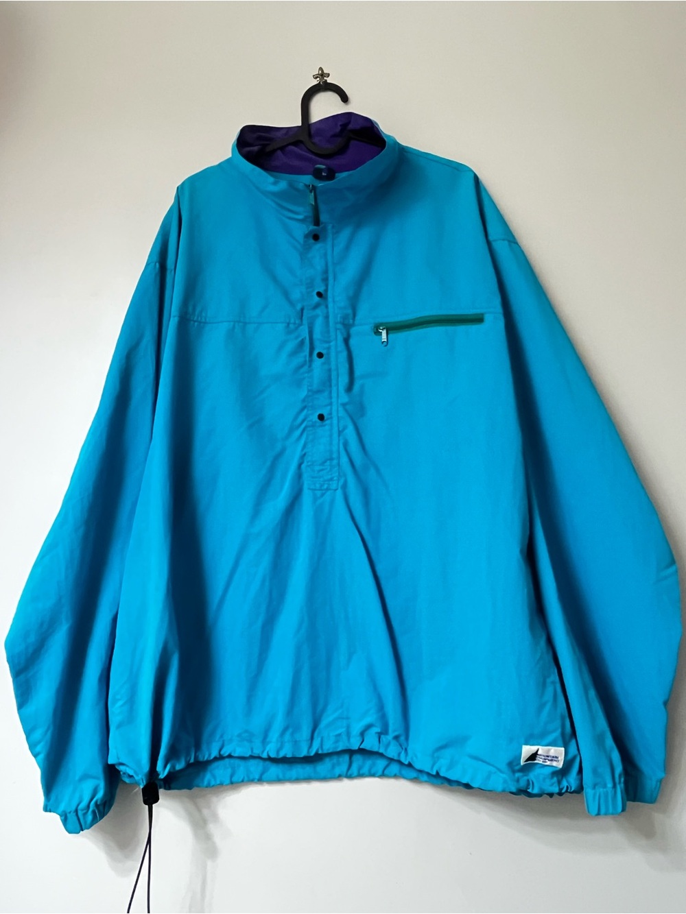 Men's Retro MEC Teal Anokark Pullover Windbreaker XL